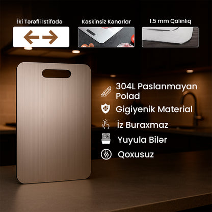 Premium Paslanmaz Polad Kəsmə Taxtası